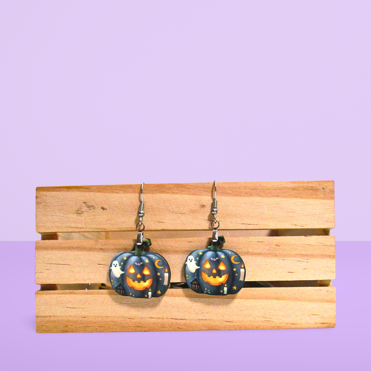 Pumpkin Shaped Sublimated Earrings
