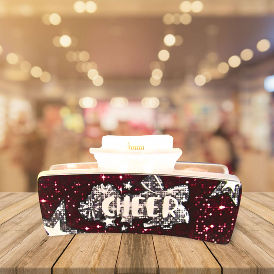 Cheer Themed Large Sublimated Hair Claw Clip