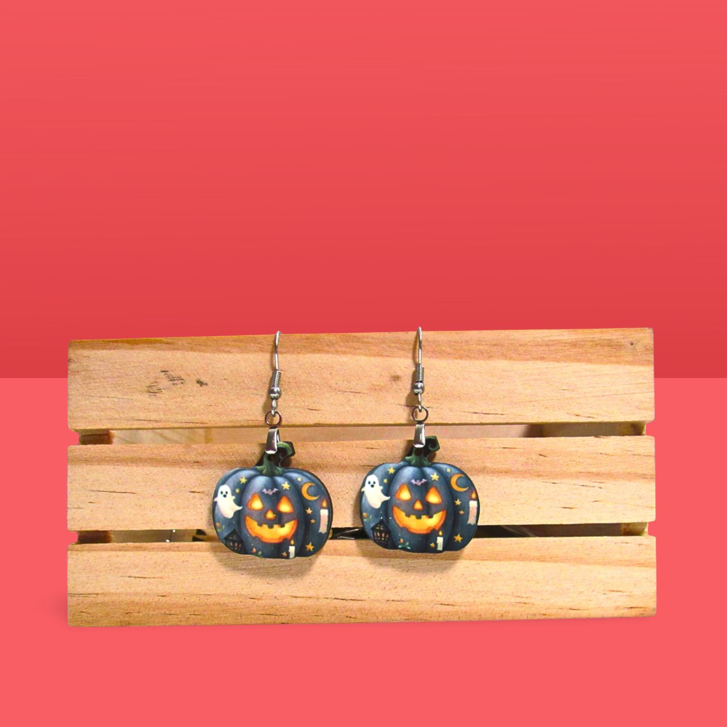 Pumpkin Shaped Sublimated Earrings