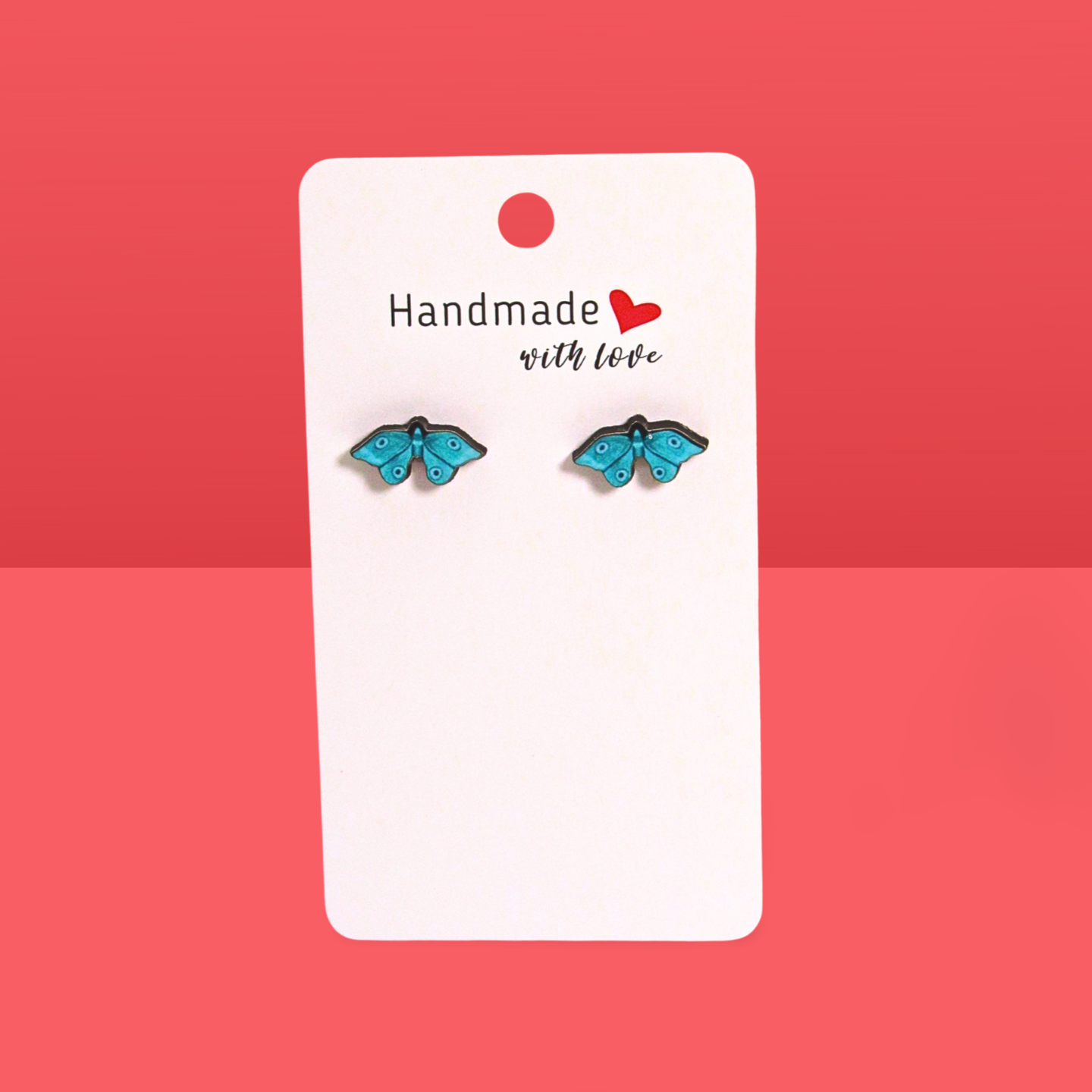 Moth Shaped Sublimated Stud Earrings