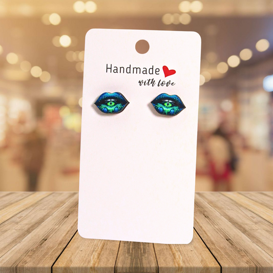 Lip Shaped Sublimated Stud Earrings