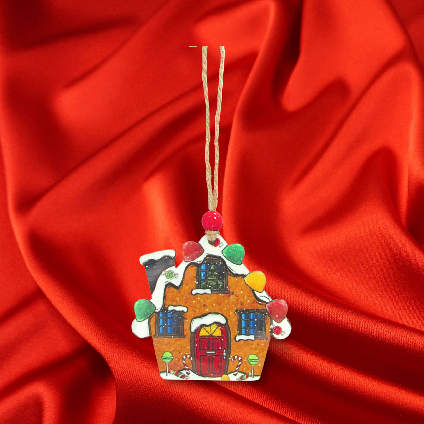 Gumdrop House Shaped Sublimated Ornament