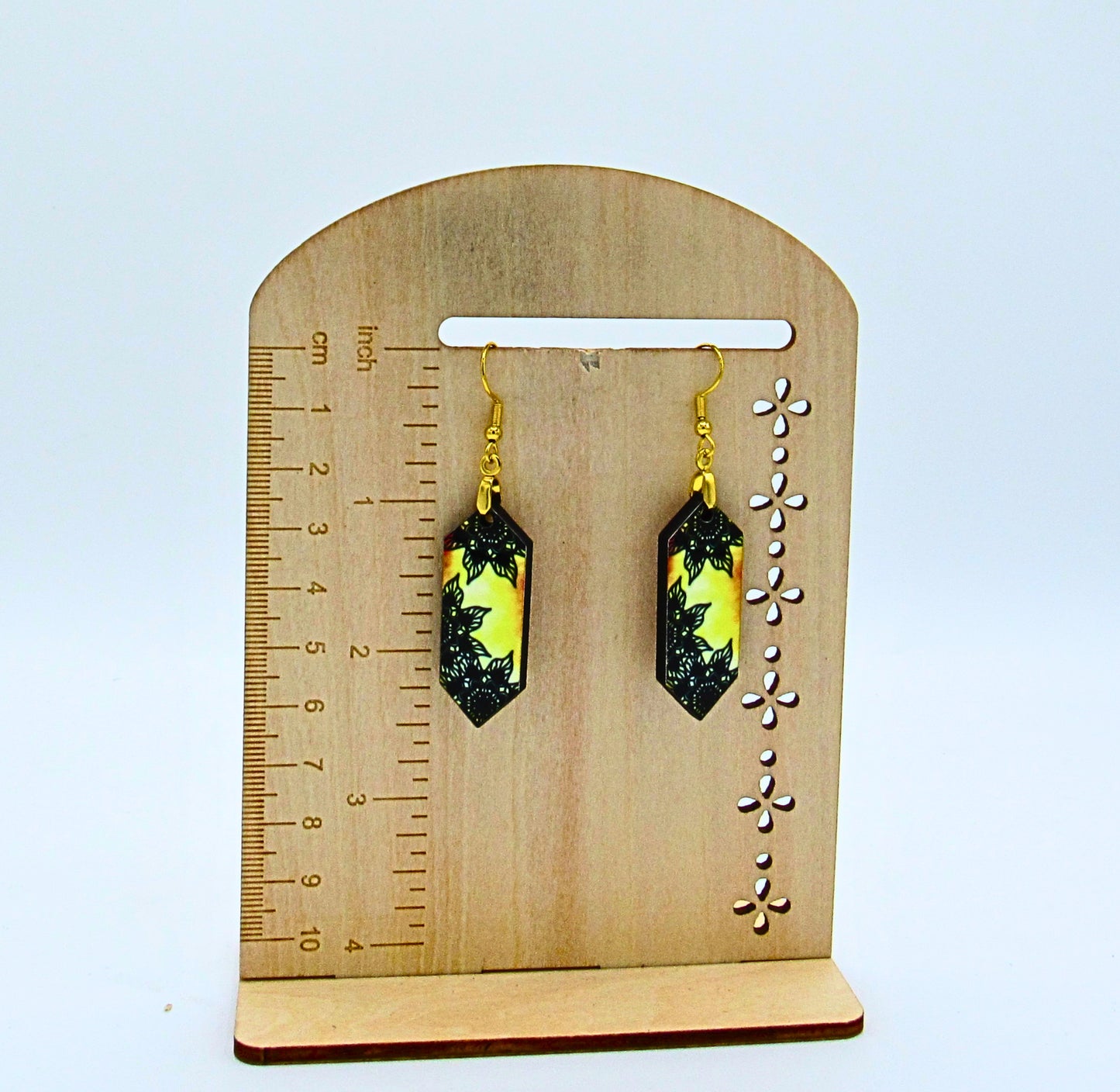 MDF-Gemstone Shaped Sublimated Earrings 1.5 inch