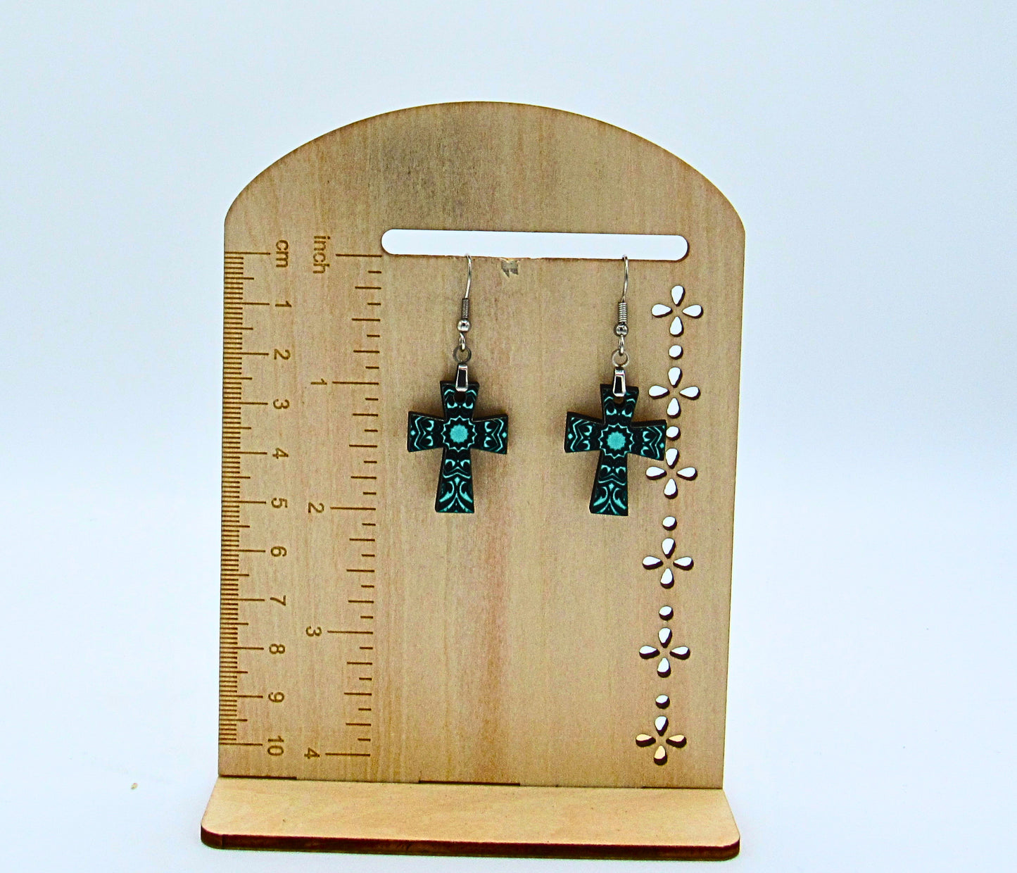 MDF-Cross Shaped Sublimated Earrings 1 inch