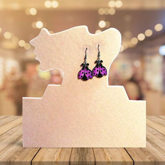 Ladybug Shaped Sublimated Earrings 1 inch