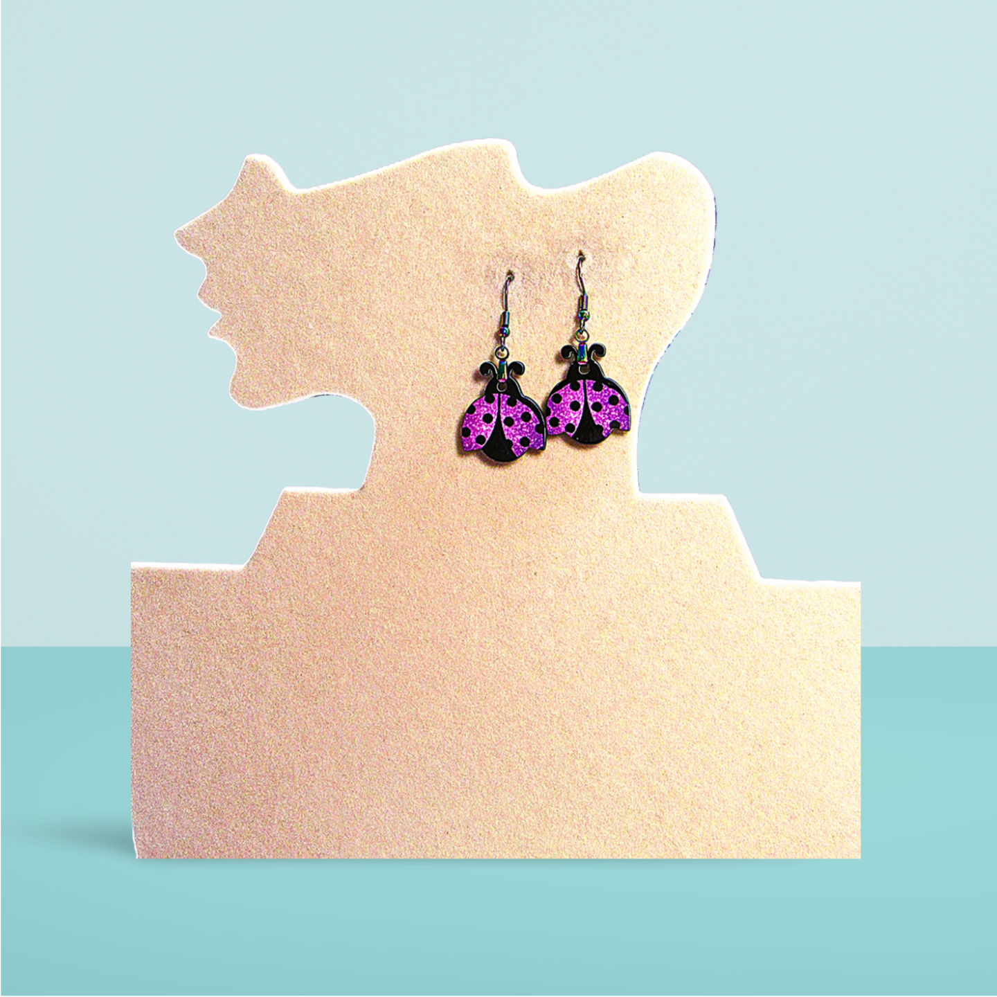 Ladybug Shaped Sublimated Earrings 1 inch