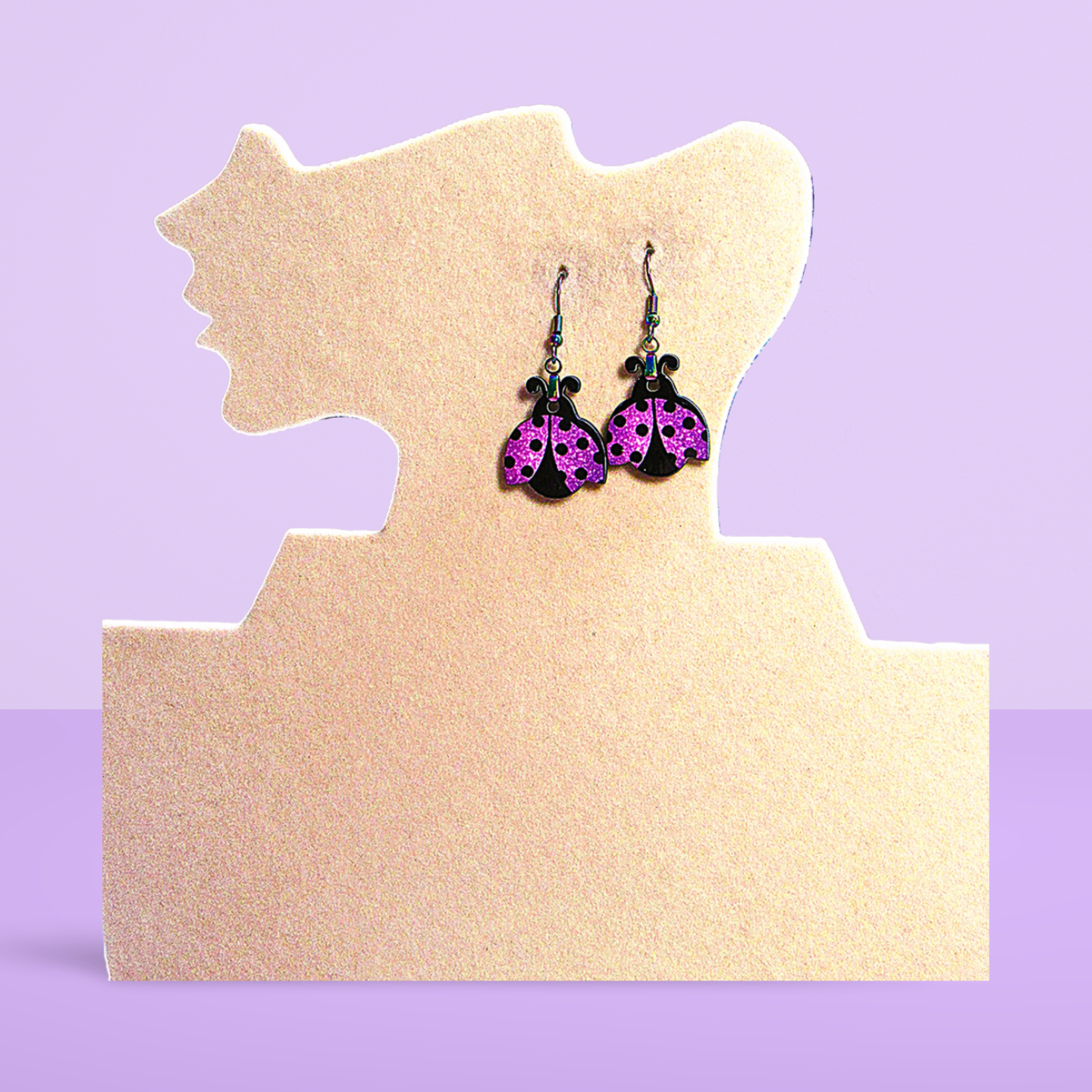 Ladybug Shaped Sublimated Earrings 1 inch