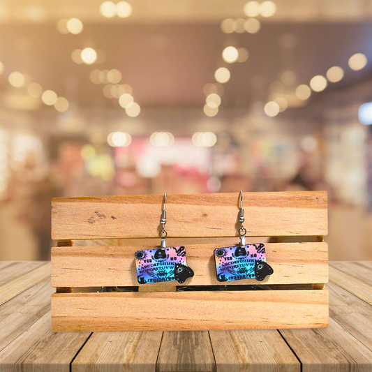 Ouija Board Shaped Sublimated Earrings 1 inch