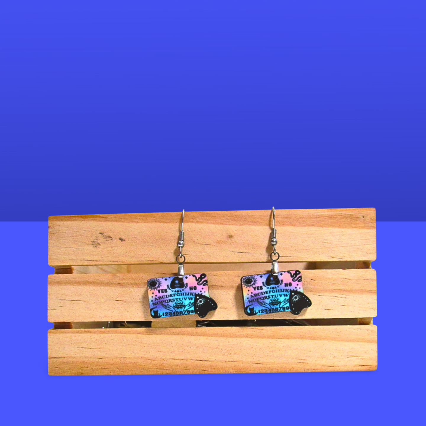 Ouija Board Shaped Sublimated Earrings 1 inch