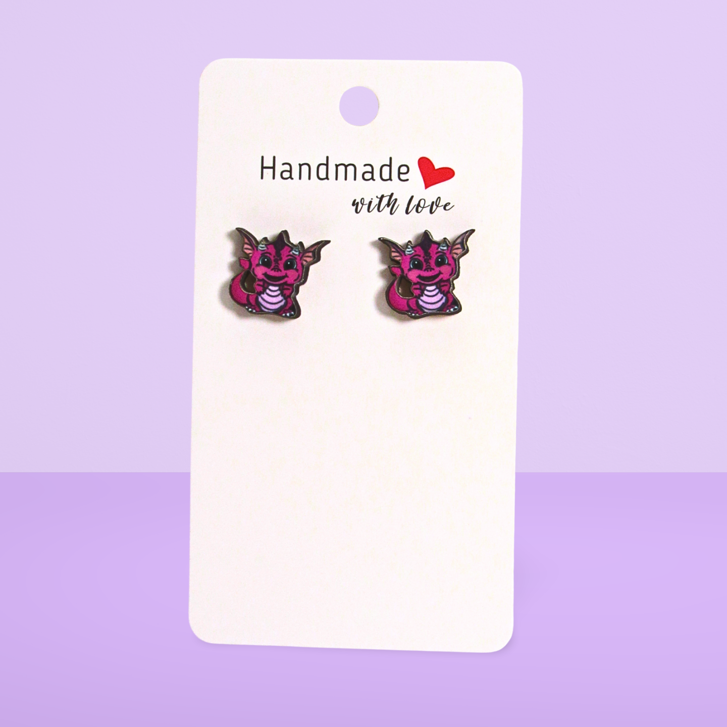 Dragon Shaped Sublimated Stud Earrings