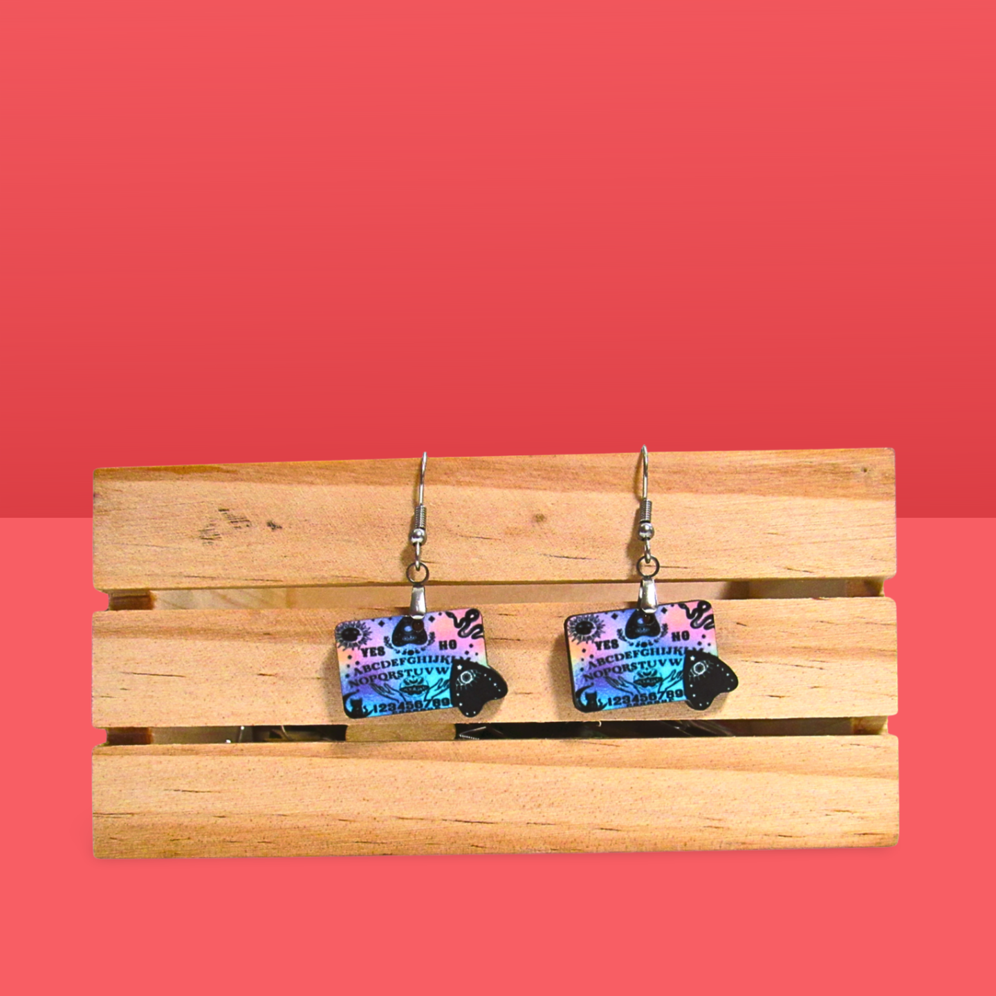 Ouija Board Shaped Sublimated Earrings 1 inch