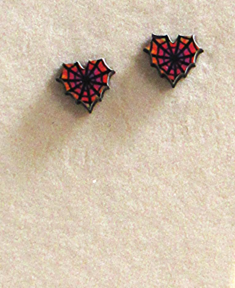 Heart Web Shaped Sublimated Stud Earring