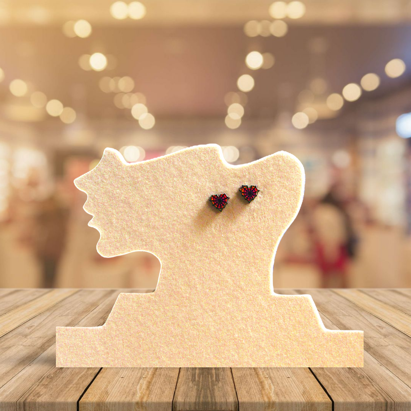 Heart Web Shaped Sublimated Stud Earring