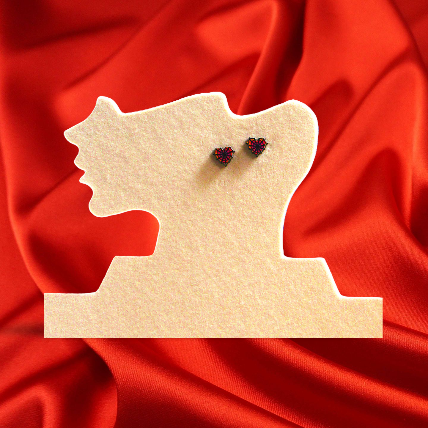 Heart Web Shaped Sublimated Stud Earring