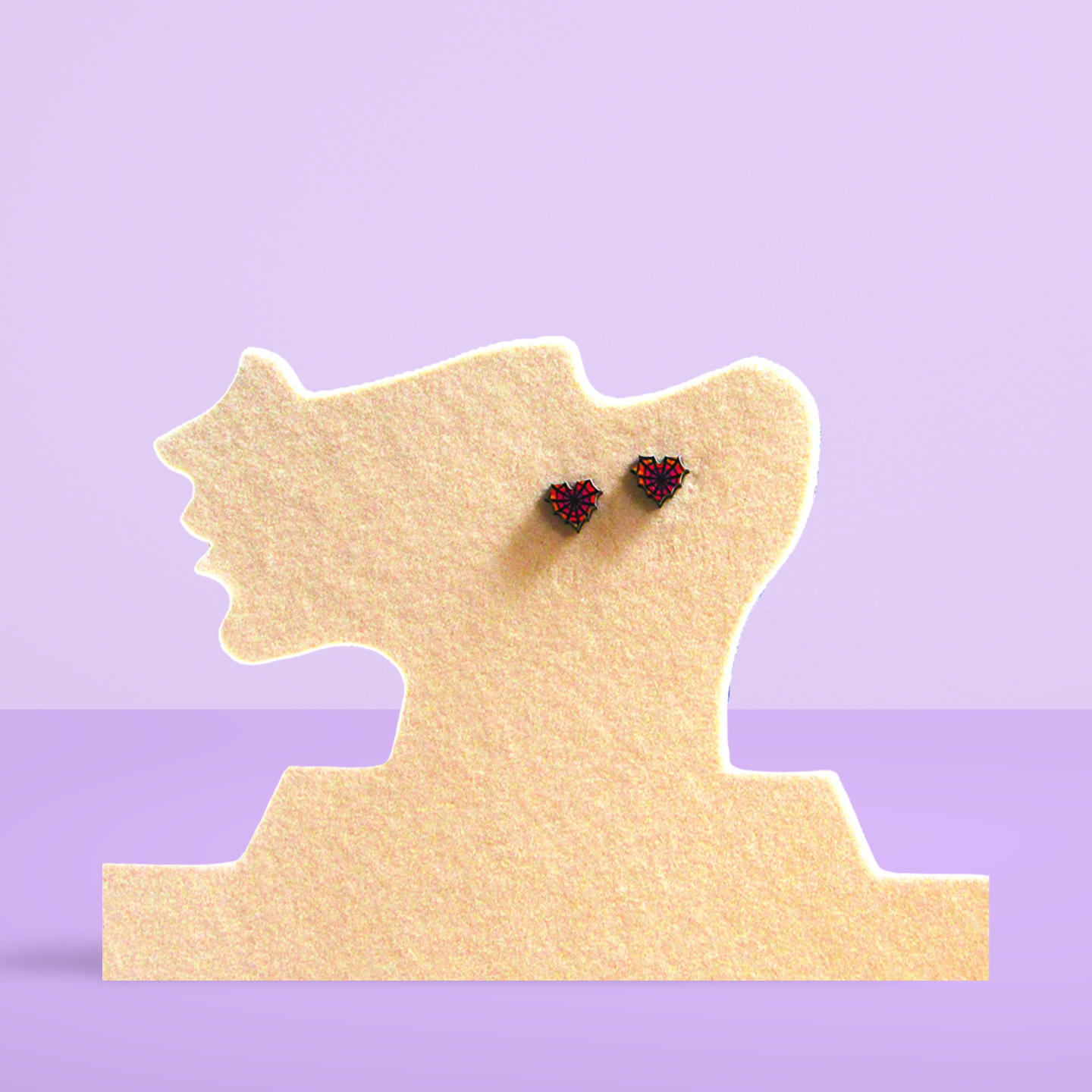 Heart Web Shaped Sublimated Stud Earring