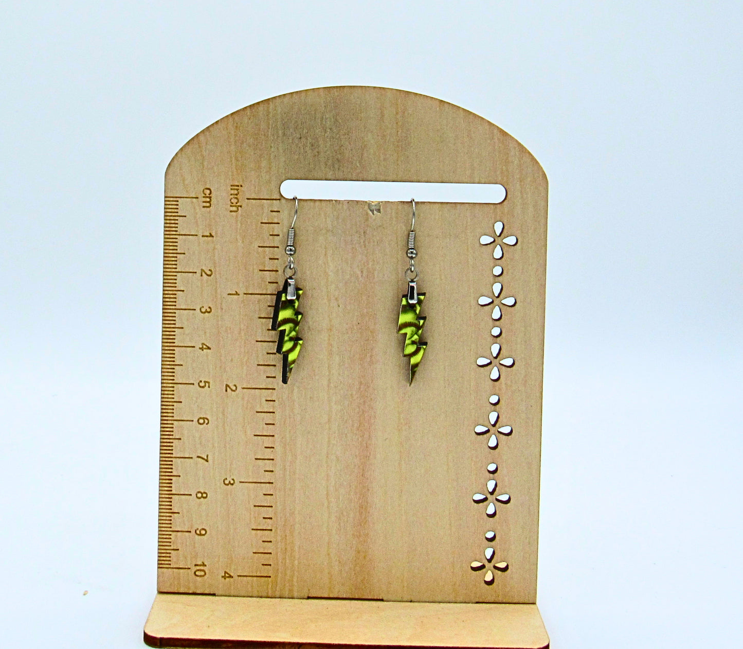 MDF-Lightning Shaped Sublimated Earrings 1 inch