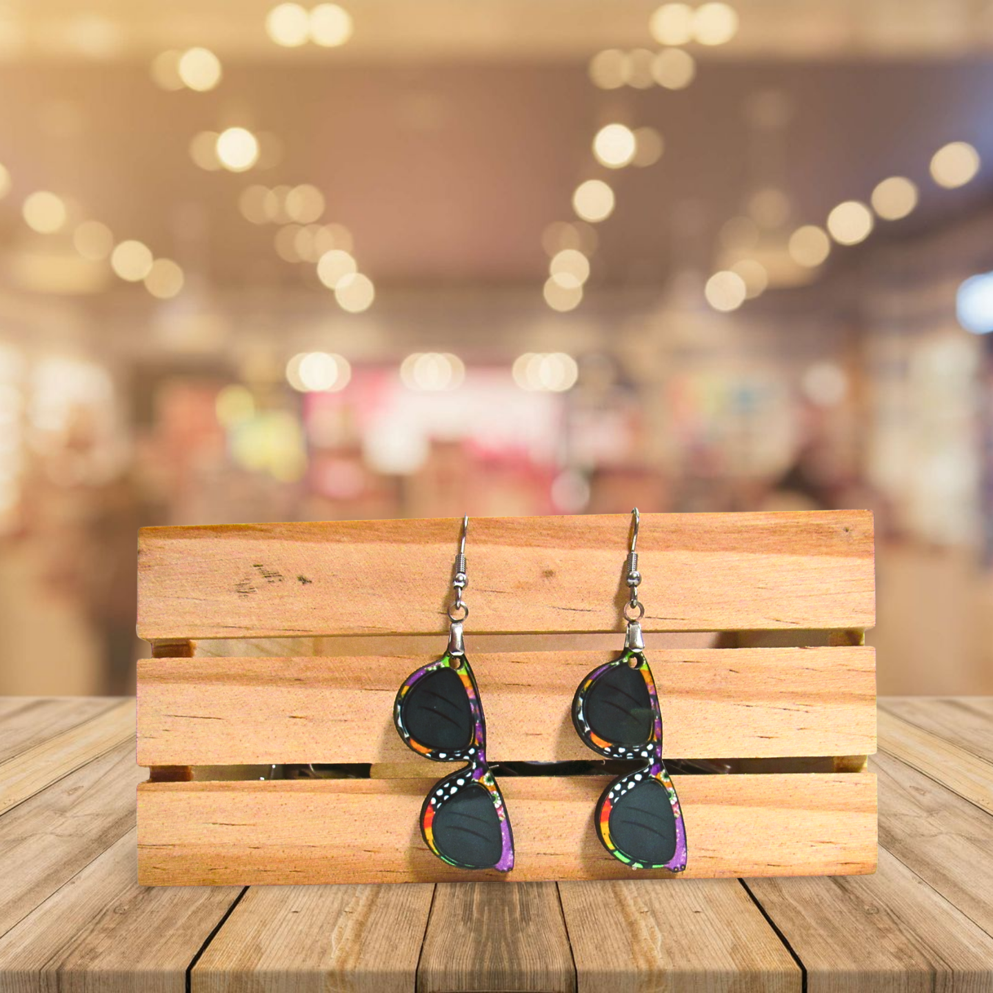 Sunglass Shaped Sublimated Earrings 1.5 inch