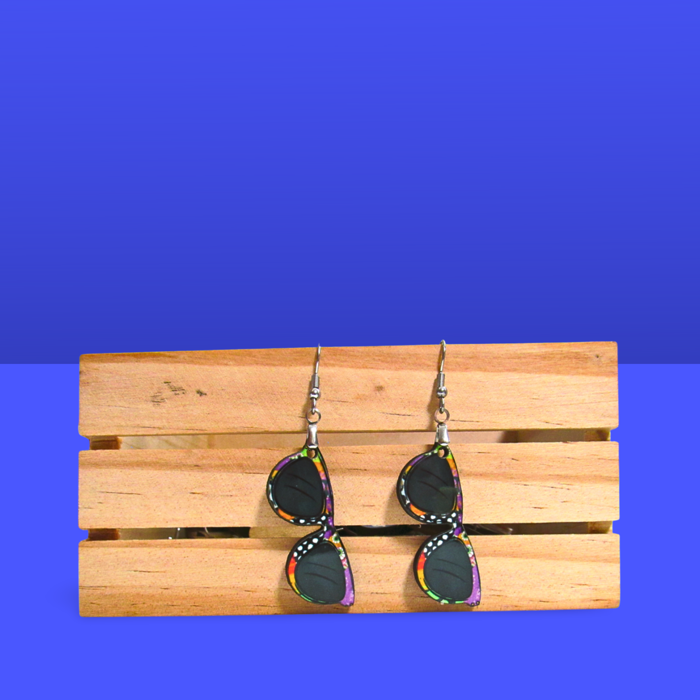 Sunglass Shaped Sublimated Earrings 1.5 inch