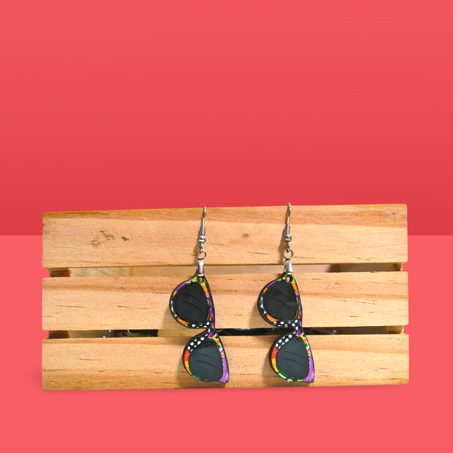 Sunglass Shaped Sublimated Earrings 1.5 inch