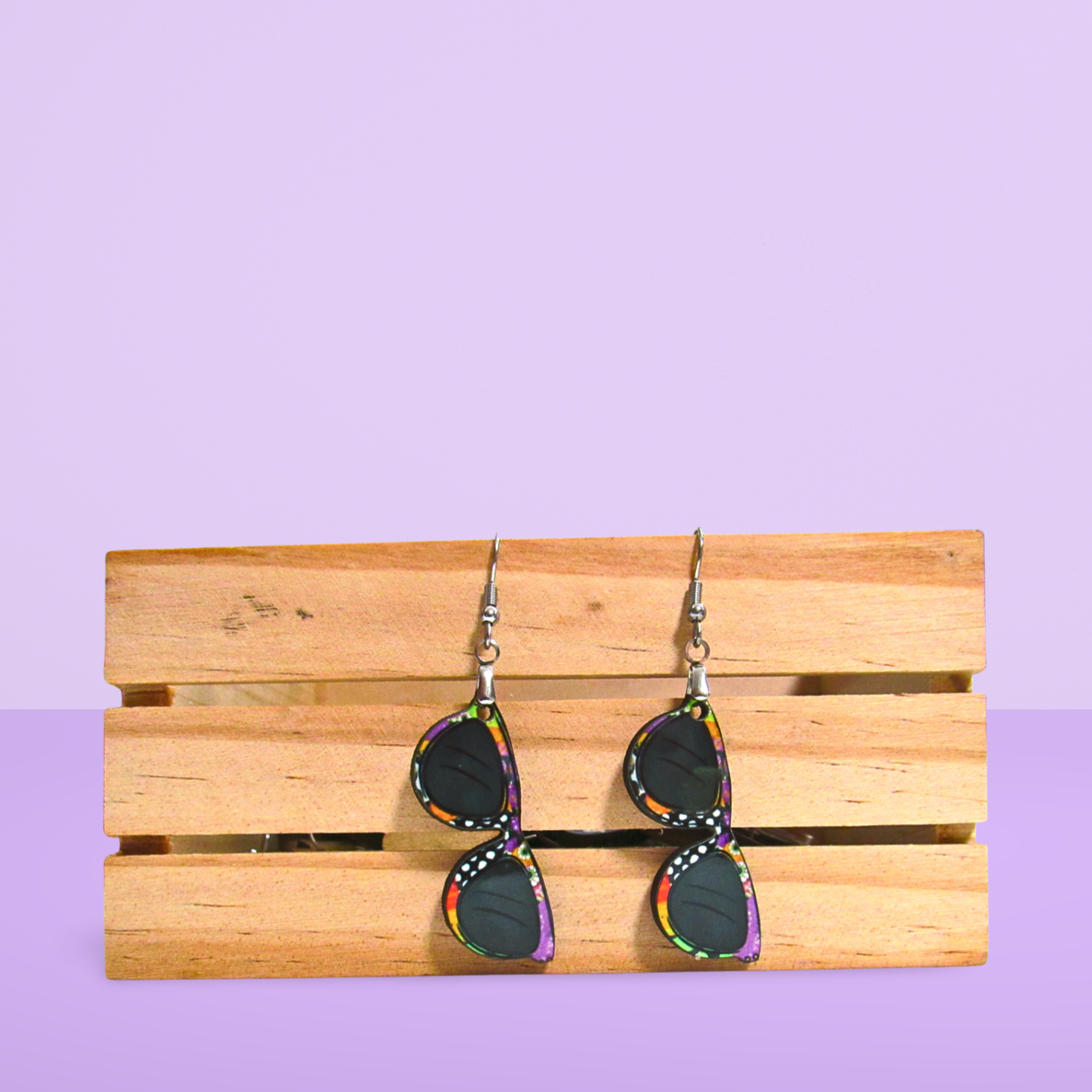 Sunglass Shaped Sublimated Earrings 1.5 inch