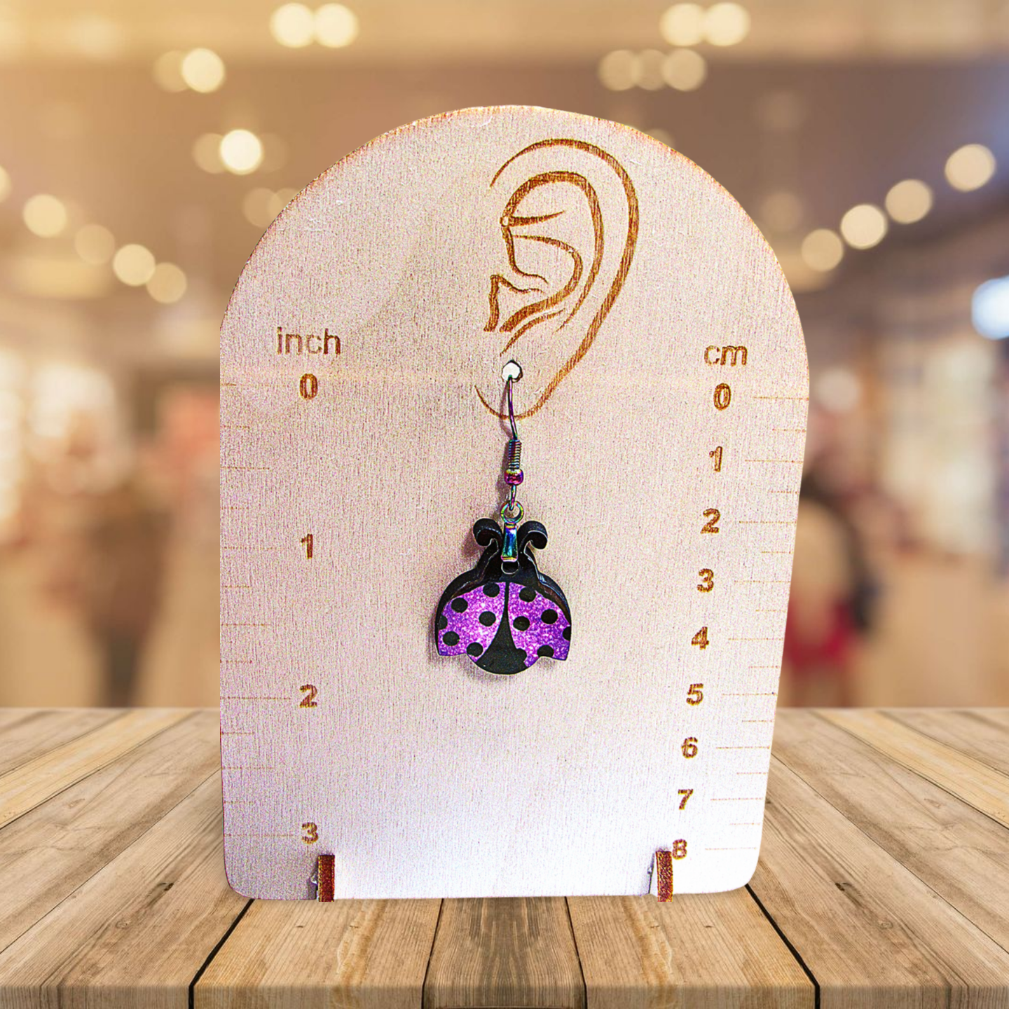 Ladybug Shaped Sublimated Earrings 1 inch