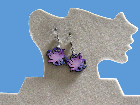 Octopus Shaped Sublimated Earrings 1 inch