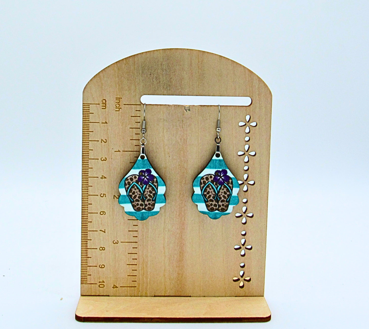 MDF-Fancy Teardrop Shaped Sublimated Earrings 1.5 inch