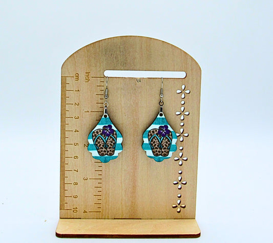 MDF-Fancy Teardrop Shaped Sublimated Earrings 1.5 inch