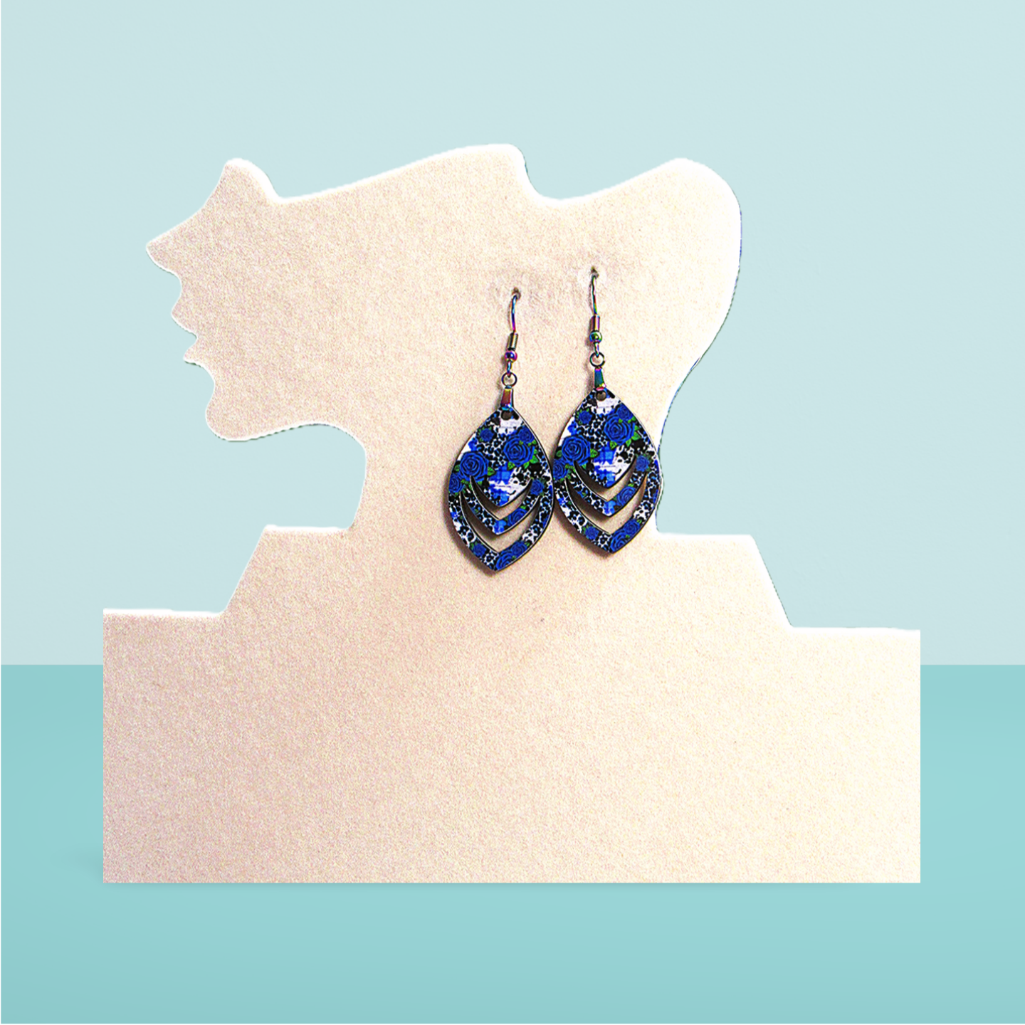 Open Teardrop Shaped Sublimated Earrings 1.5 inch