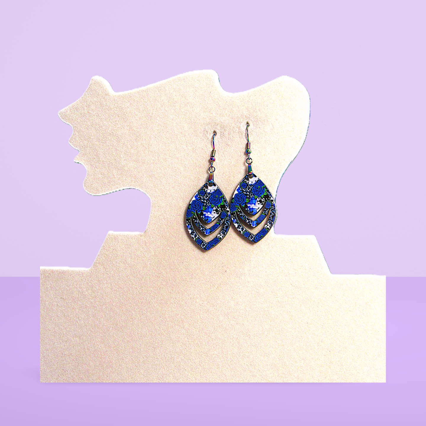 Open Teardrop Shaped Sublimated Earrings 1.5 inch