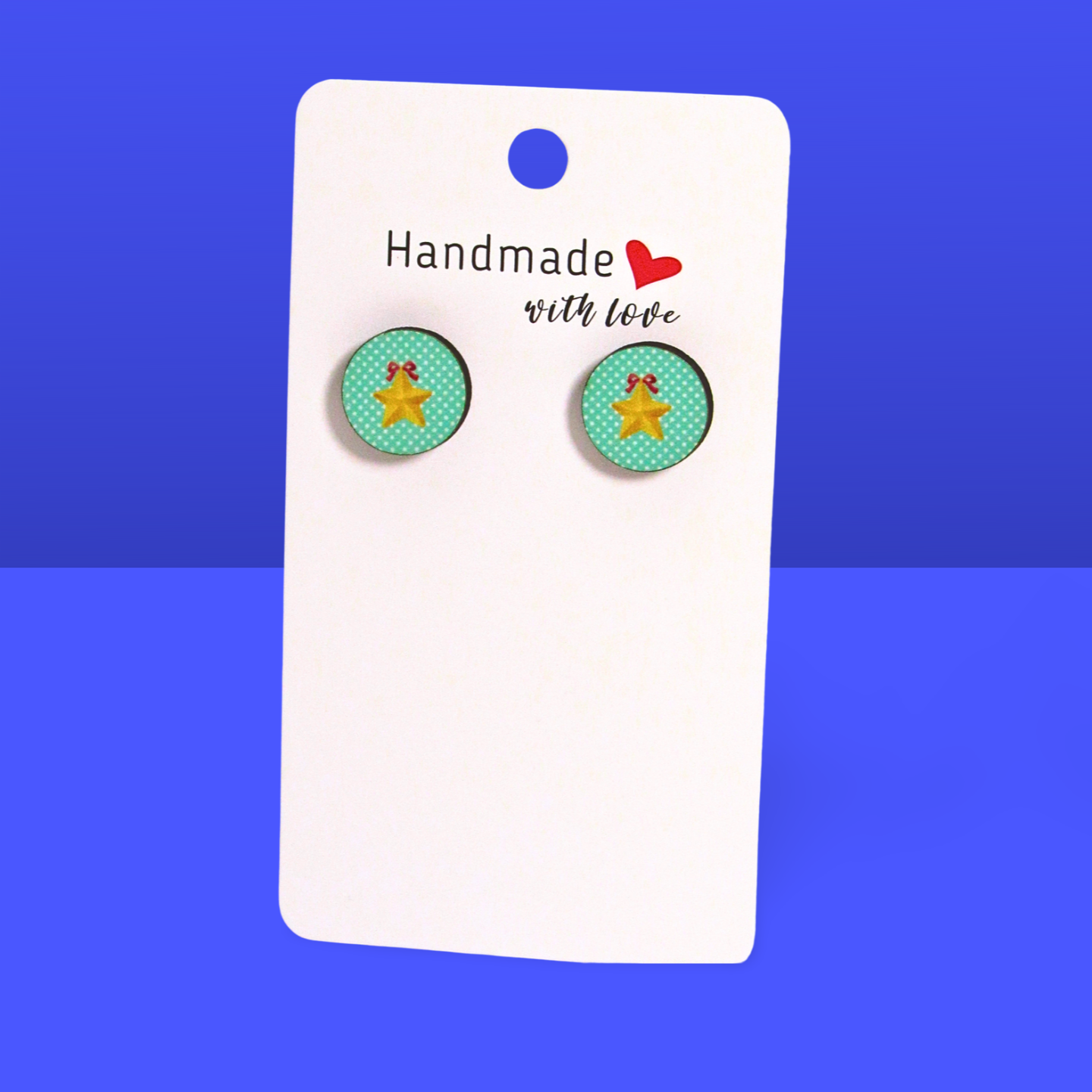 Round Shaped Stud Sublimated Earrings MDF