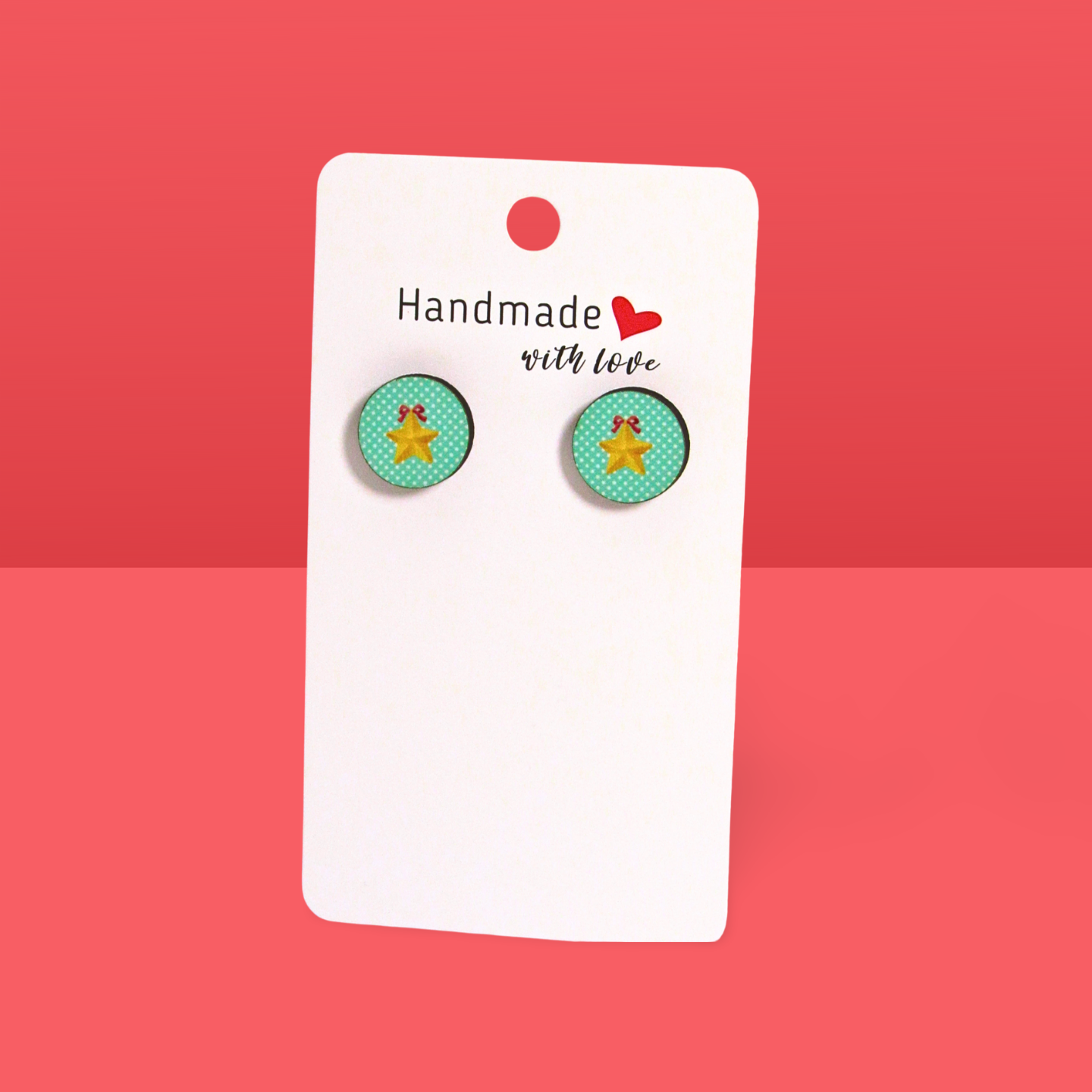 Round Shaped Stud Sublimated Earrings MDF