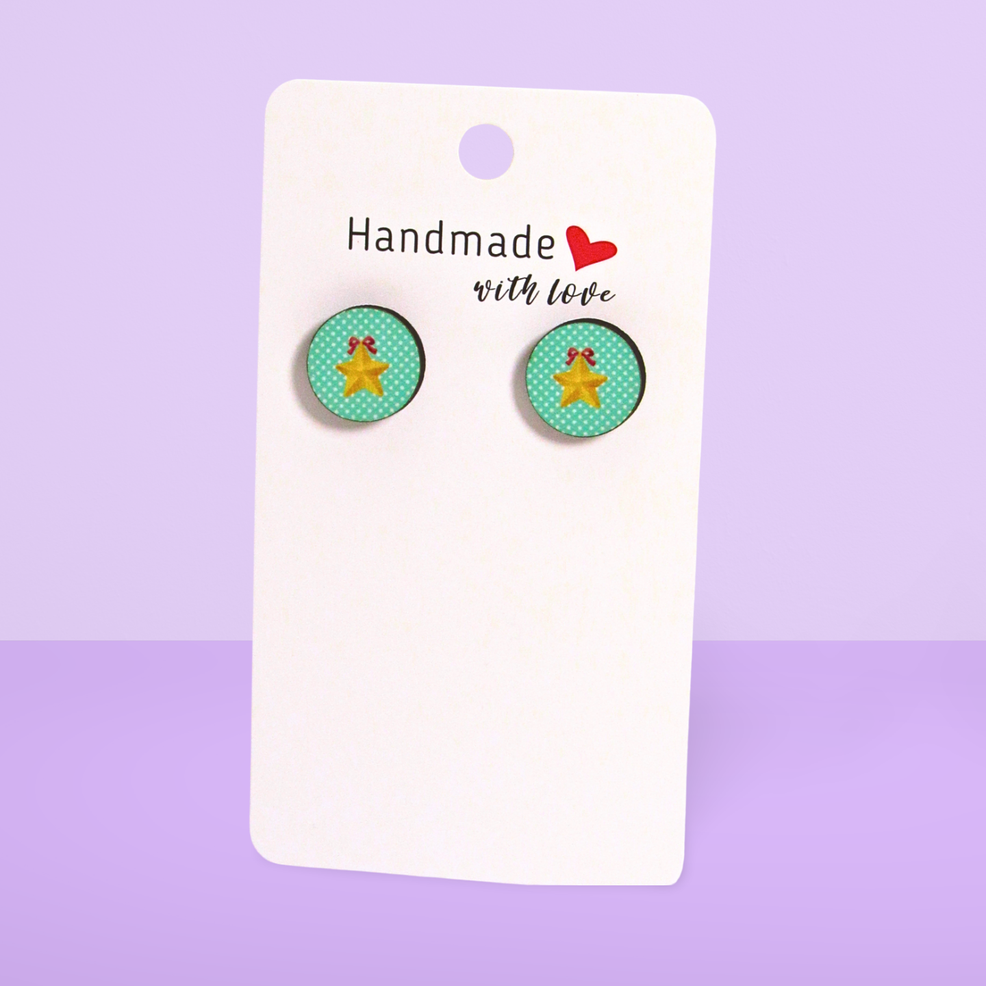 Round Shaped Stud Sublimated Earrings MDF