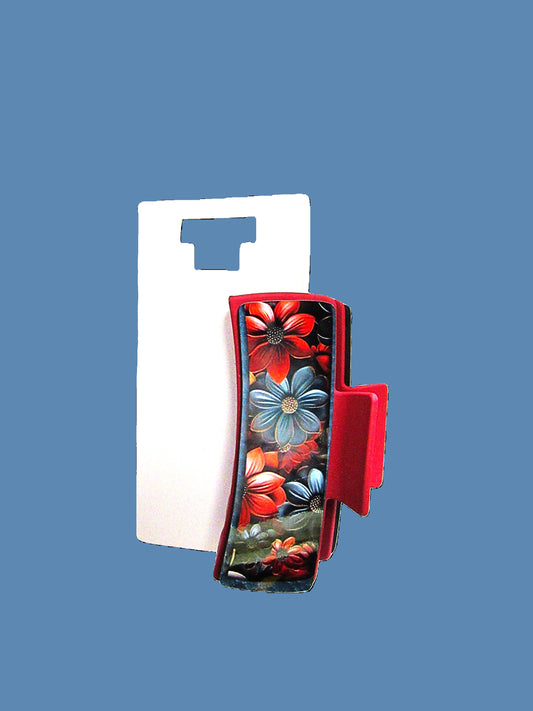 Floral Themed Sublimated 4 inch Hair Clip