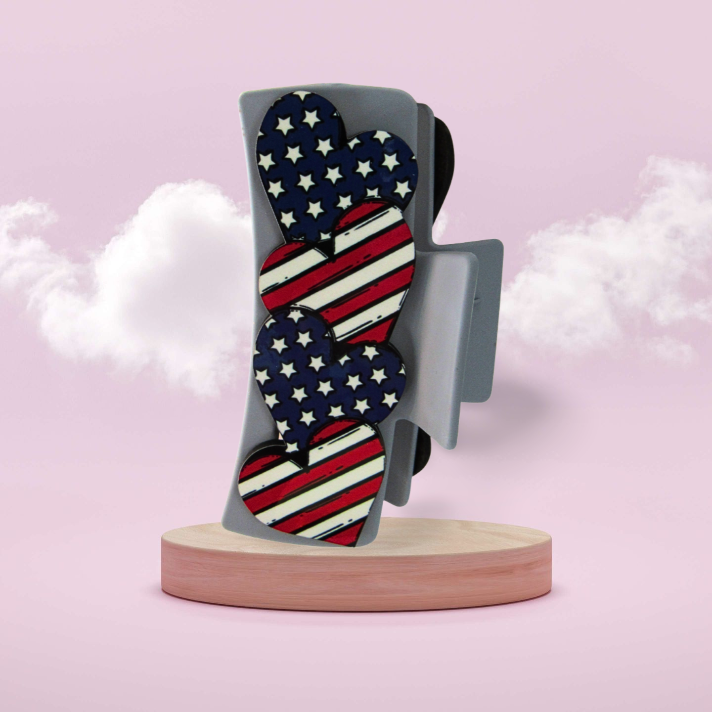 Heart Shaped Sublimated Hair Clip Large