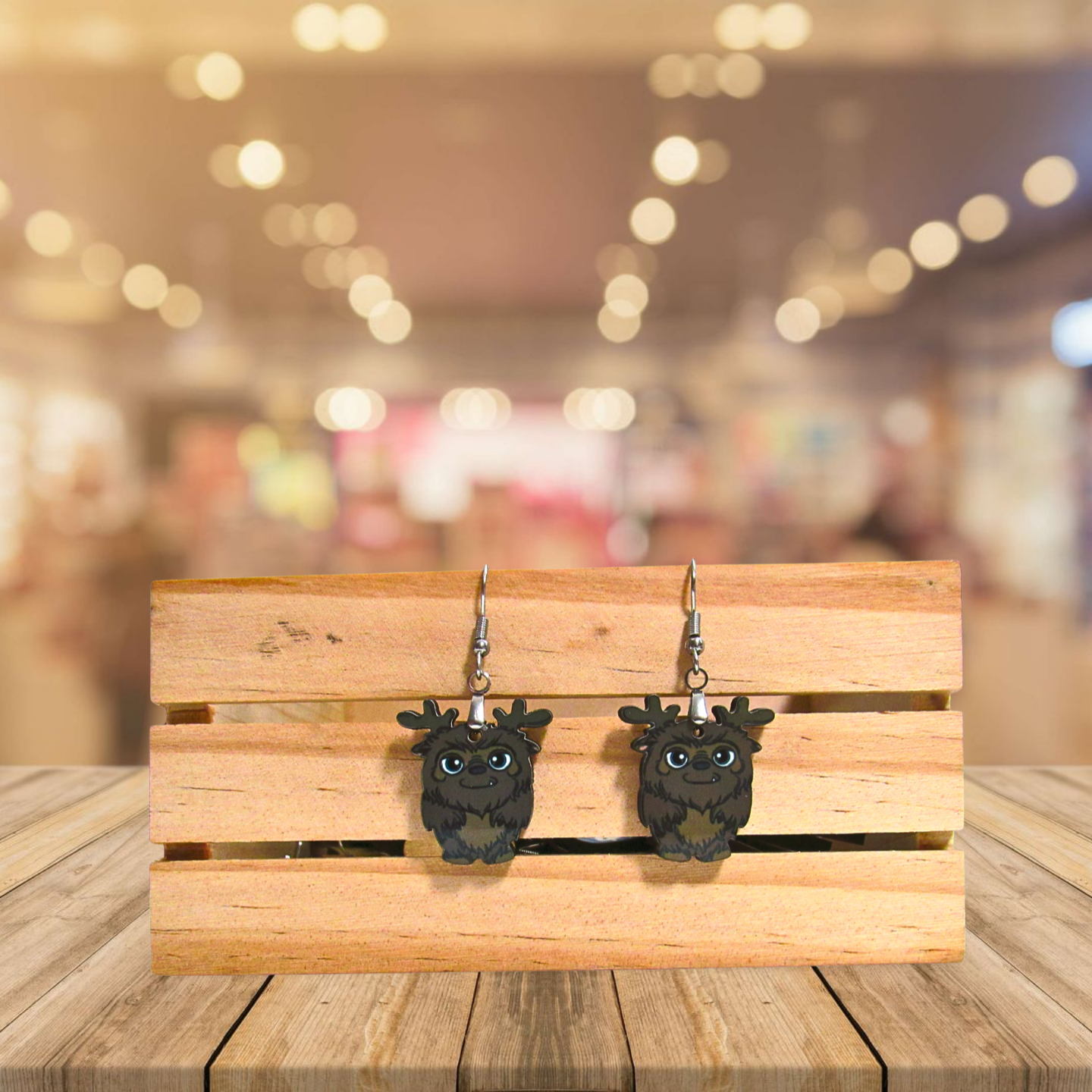 Reindeer Gnome Shaped Sublimated Earrings