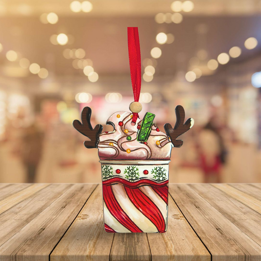 Reindeer Cup Sublimated Ornament