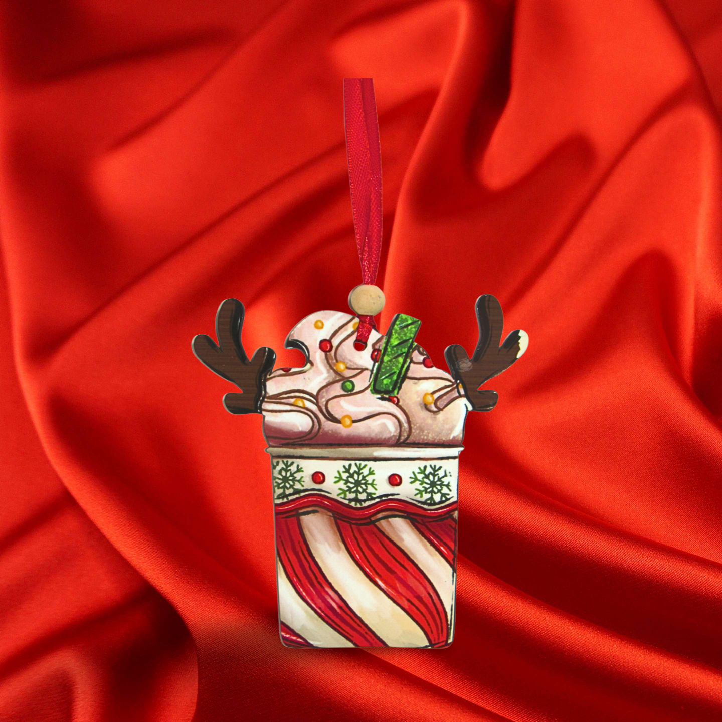 Reindeer Cup Sublimated Ornament