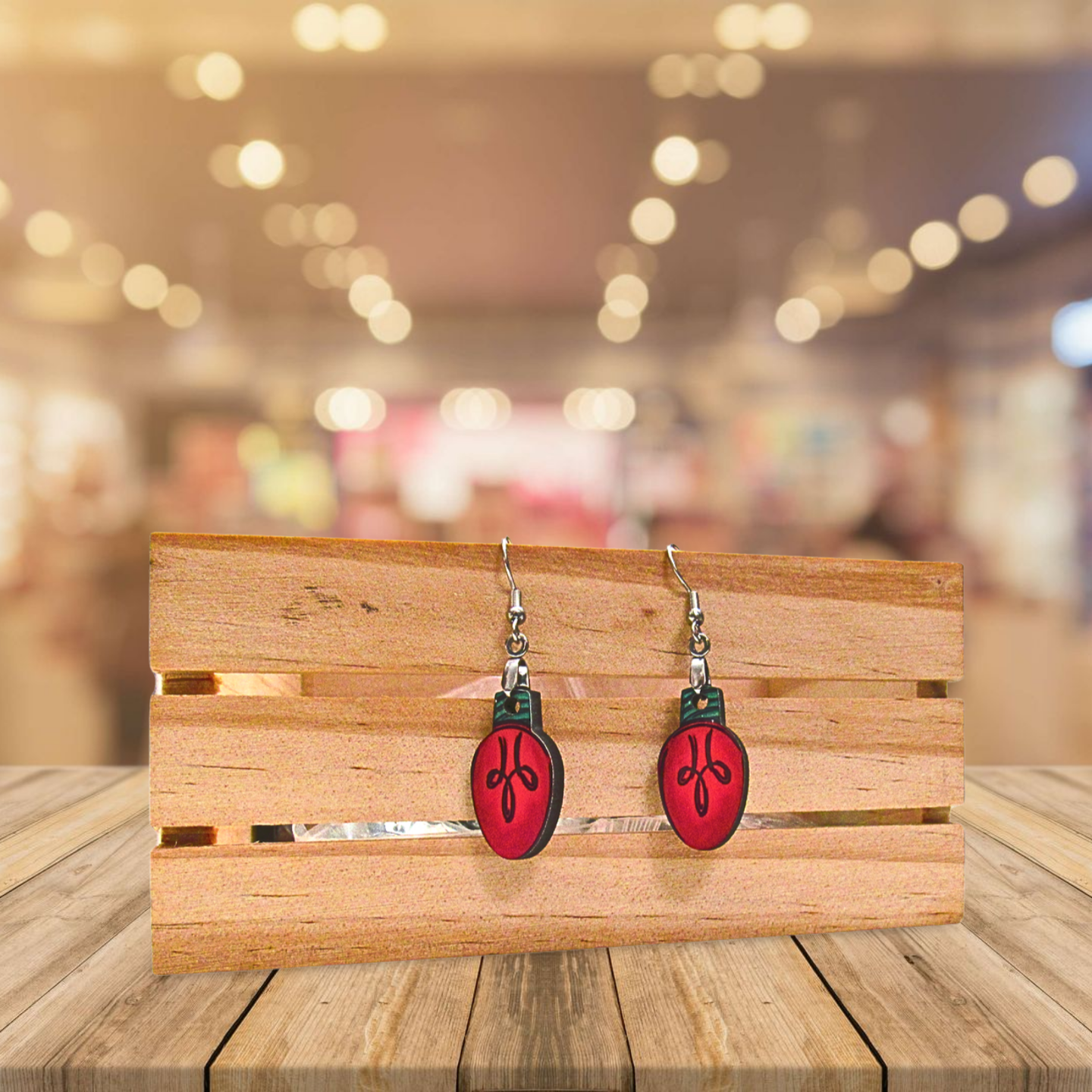 MDF-Light Bulb Shaped Sublimated Earrings 1 inch