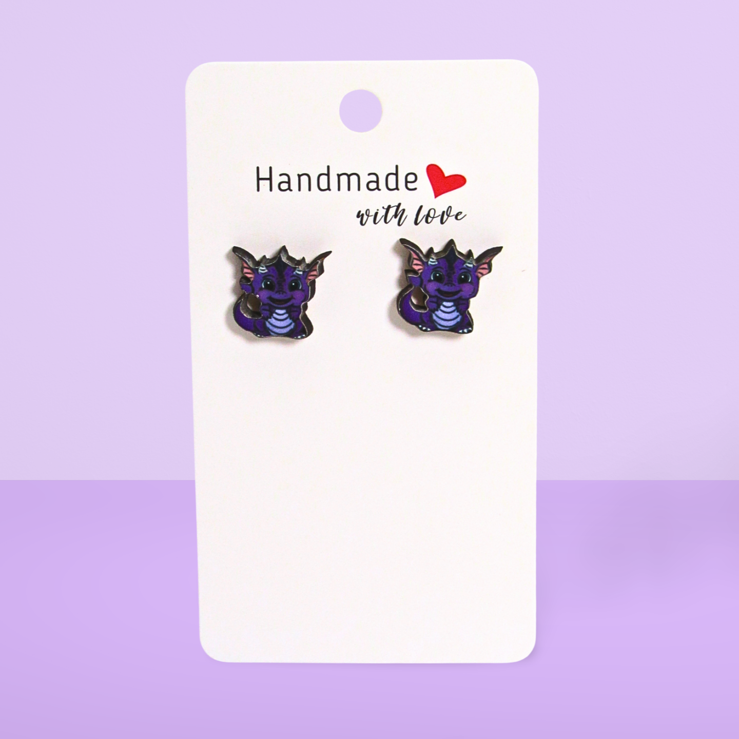 Dragon Shaped Sublimated Stud Earrings