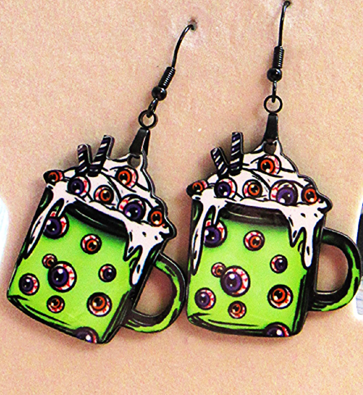 Latte Mug Shaped Sublimated Earrings 1.5 inch MDF