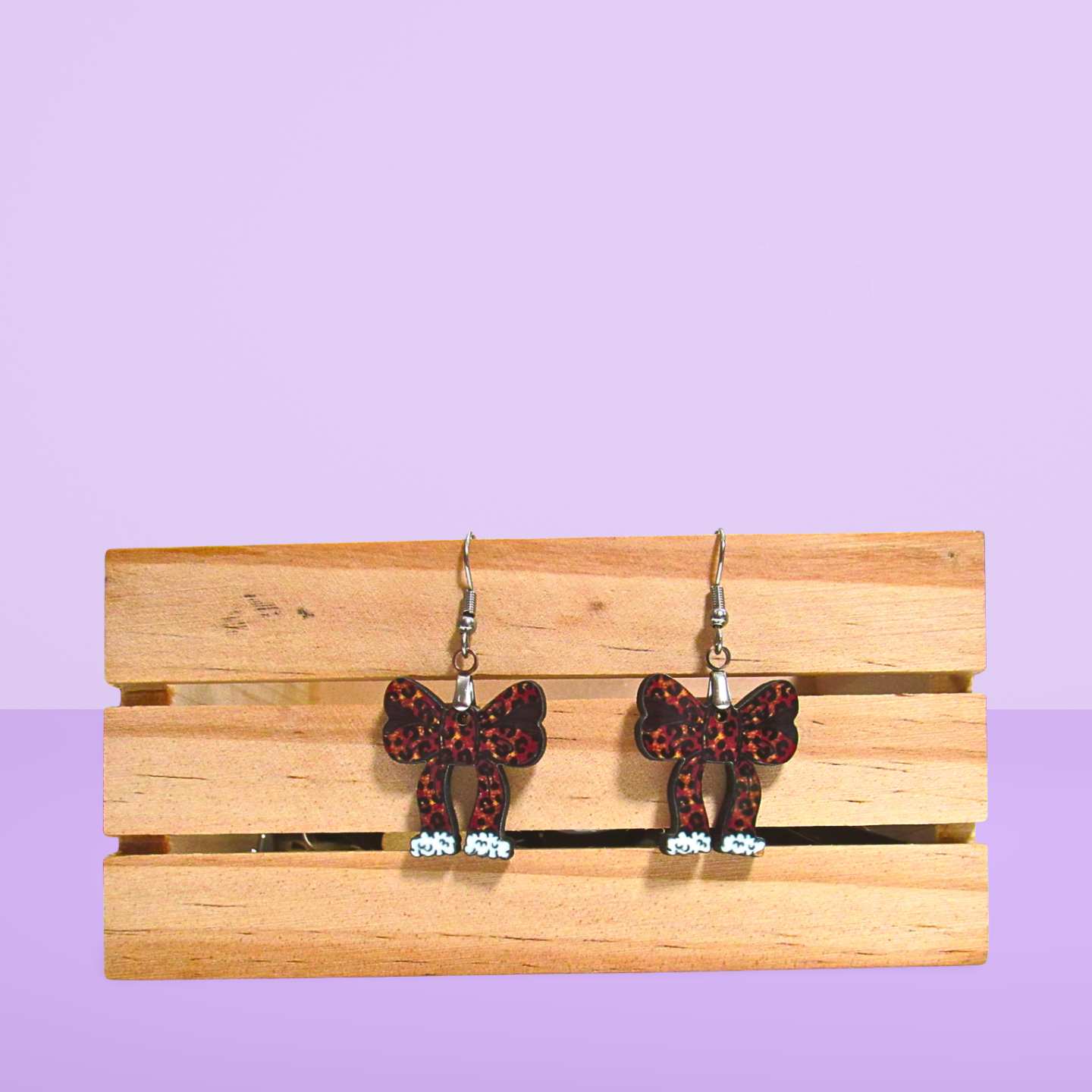 Christmas Bow Shaped Sublimated Earrings