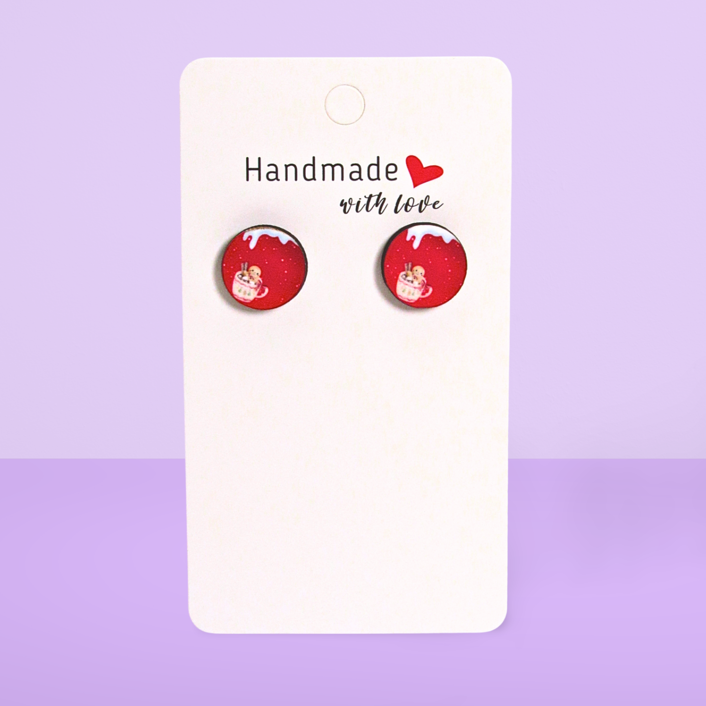 Round Shaped Stud Sublimated Earrings MDF