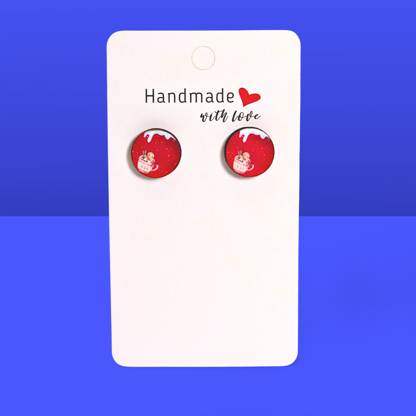 Round Shaped Stud Sublimated Earrings MDF