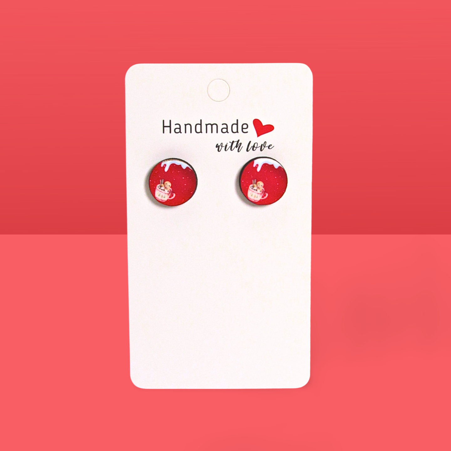 Round Shaped Stud Sublimated Earrings MDF