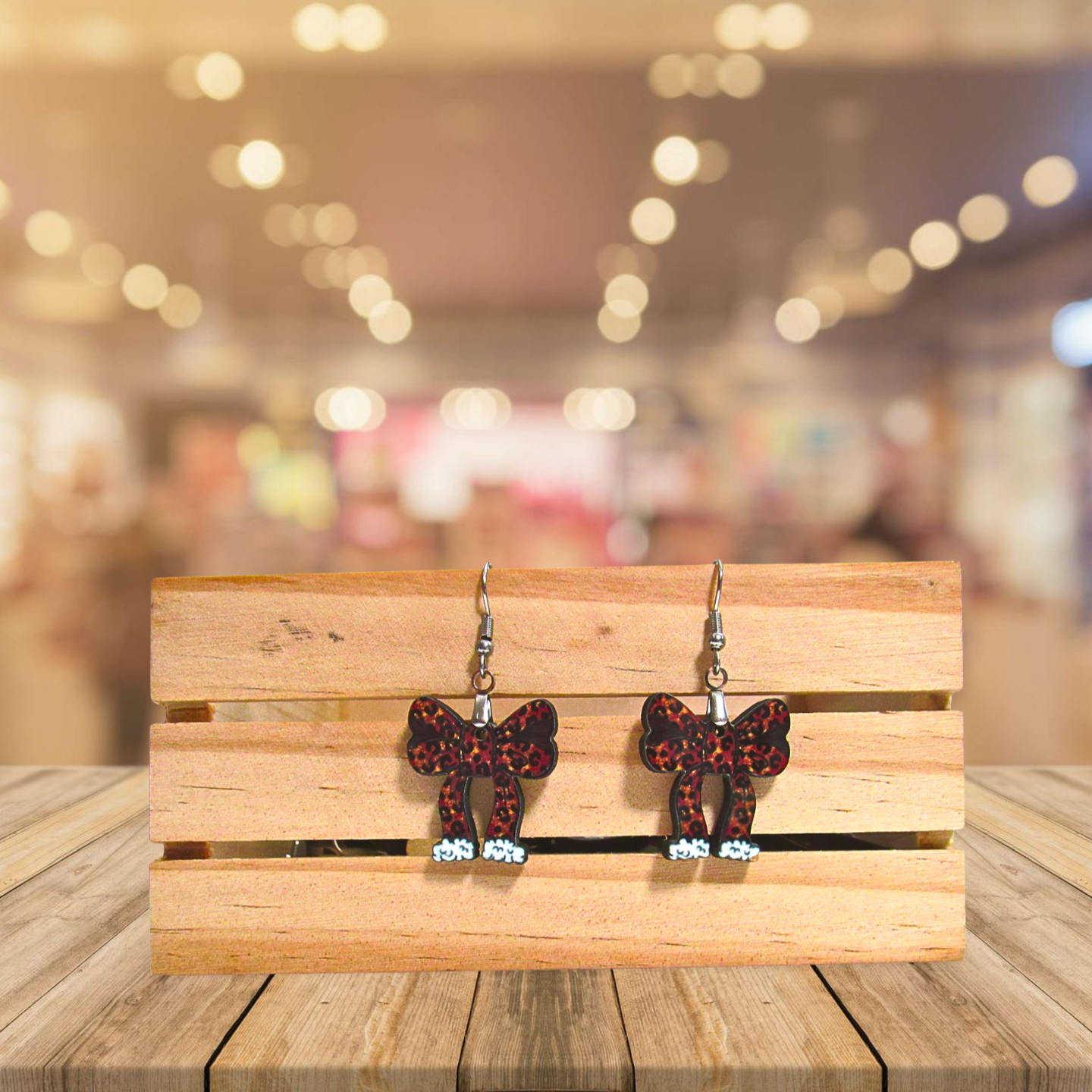 Christmas Bow Shaped Sublimated Earrings