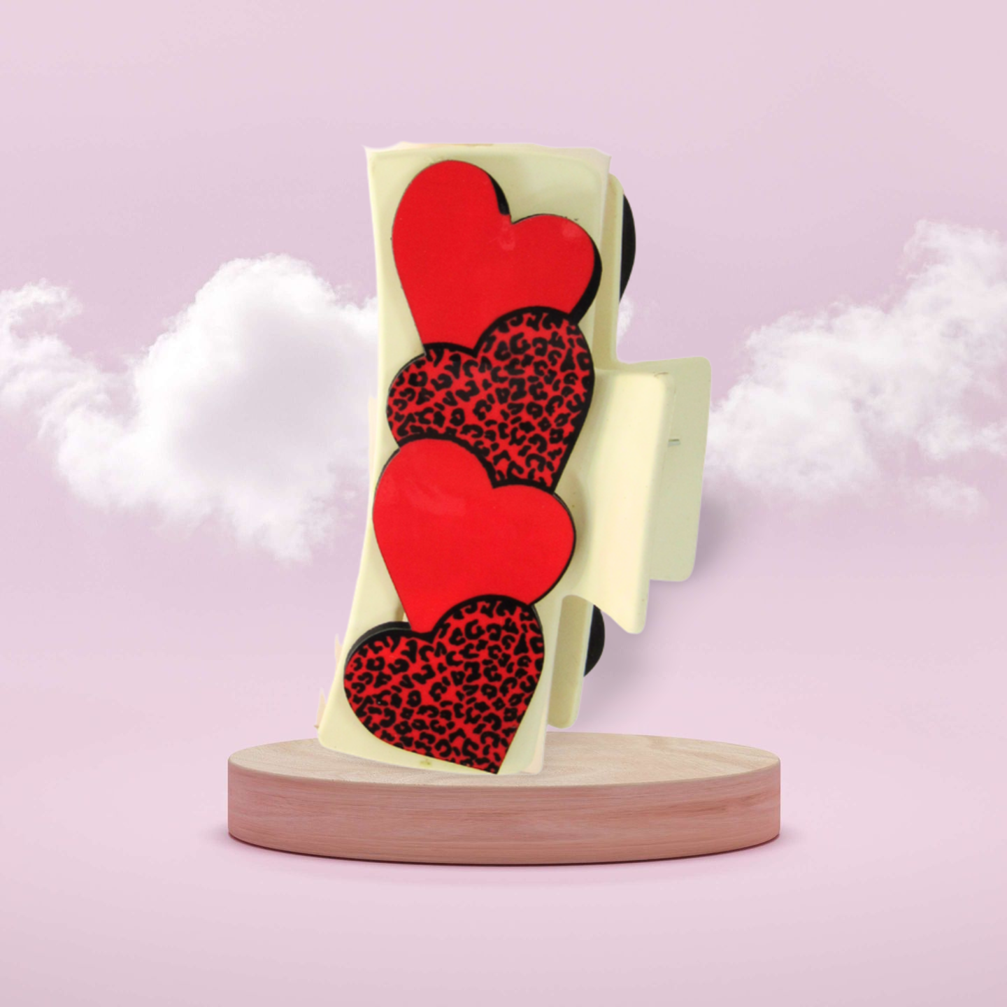 Heart Shaped Sublimated Hair Clip Large