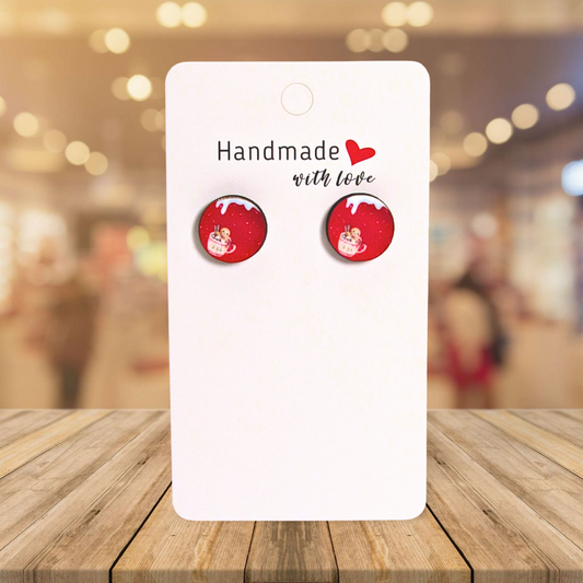 Round Shaped Stud Sublimated Earrings MDF