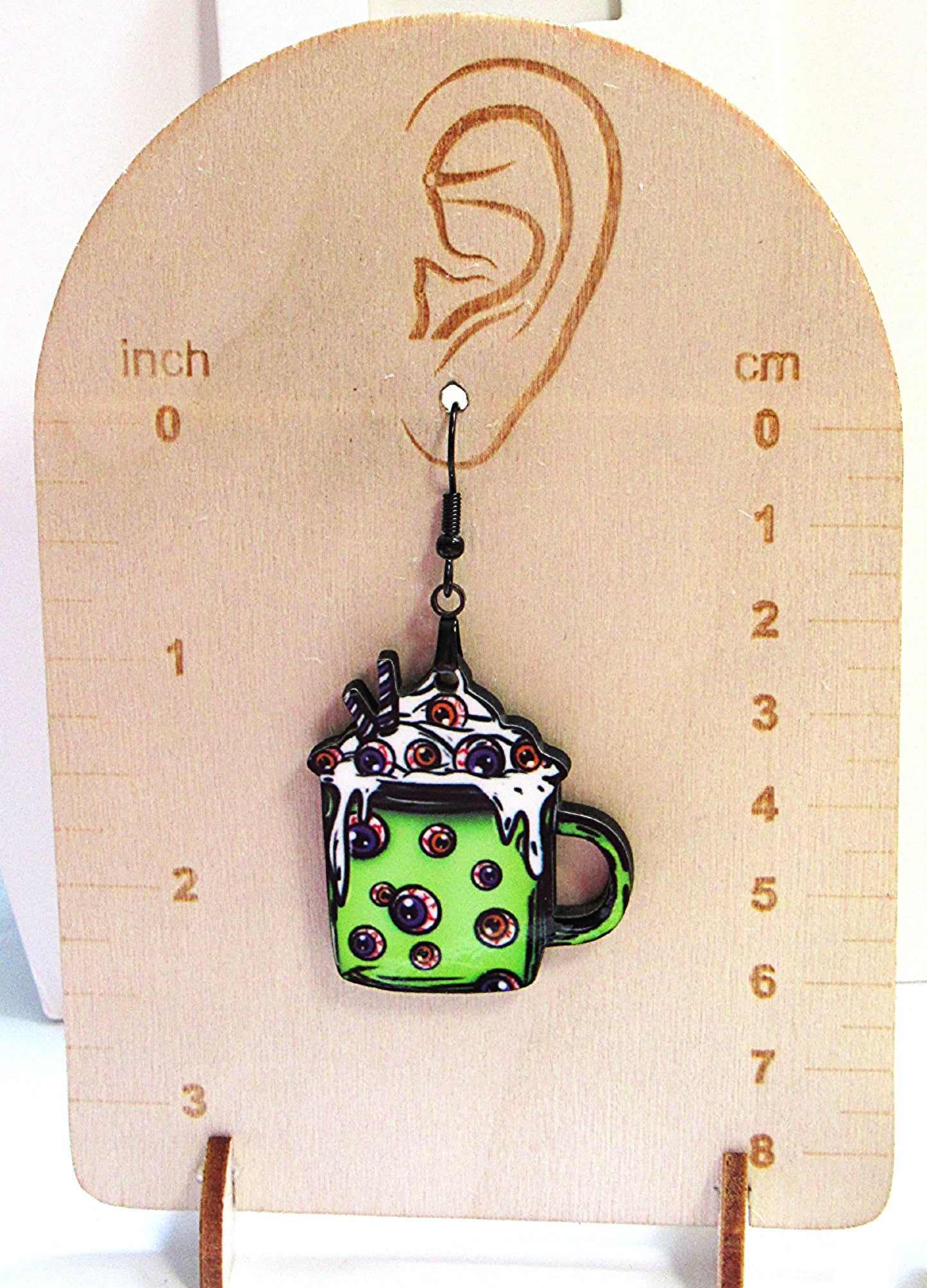 Latte Mug Shaped Sublimated Earrings 1.5 inch MDF