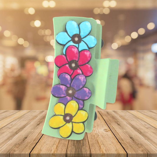 Large Flower Shaped Sublimated Hair Clip